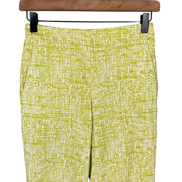 Marla Wynne PETITE Flatter Fit Olive Green Print Stretch Pull On Ankle Pants - Picture 3 of 9